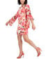Фото #3 товара Petite Floral-Print 3/4-Sleeve Shift Dress