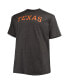 Фото #2 товара Men's Heathered Charcoal Texas Longhorns Big and Tall Arch Team Logo T-shirt