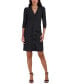 ფოტო #1 პროდუქტის Women's Pleated Ruffled-Front Sheath Dress