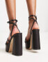 Truffle Collection Wide Fit strappy platform sandals in black