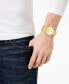 ფოტო #6 პროდუქტის Men's Swiss Sapphire Gold-Tone PVD Stainless Steel Bracelet Watch 39mm