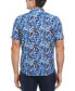 Men's Floral Print Short-Sleeve Button-Front Cotton Shirt