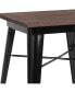 Ardennes 23.5 Steel Indoor Contemporary Table With Square Rustic Wood Top