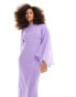 Фото #2 товара ASOS DESIGN cape sleeve bias maxi dress in chiffon with cape overlay detail in lilac