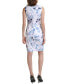 Petite Floral-Print Pleated Sheath Dress