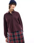 Фото #2 товара Lee long sleeve polo top in burgundy