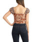 ფოტო #2 პროდუქტის Juniors' Printed Square-Neck Puff-Sleeve Top