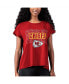 Фото #1 товара Women's Red Kansas City Chiefs Abigail Back Slit T-shirt