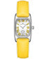 ფოტო #1 პროდუქტის Women's Swiss American Classic Small Second Yellow Leather Strap Watch 24x27mm