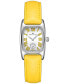 Women's Swiss American Classic Small Second Yellow Leather Strap Watch 24x27mm