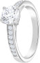 Swarovski Damen Ring Attract Ring, Rundschliff, Pavé, Weiß, Rhodiniert 50 5032919