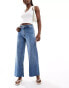 Фото #1 товара Mango wide leg jeans in mid blue