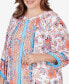 Фото #4 товара Plus Size Button Front Floral Printed Crepe Georgette Blouse