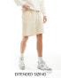 Фото #1 товара ASOS DESIGN oversized ribbed velour shorts in ecru