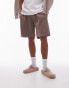 Фото #8 товара Topman relaxed fit jersey shorts in washed brown - BROWN