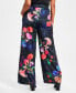 Фото #2 товара Women's Printed Wide-Leg Satin Pants, Created for Macy's