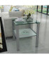 Фото #6 товара Glass Two Layer Tea Table, Small Round Table, Bedroom Corner Table, Living Room Side Table