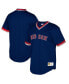Фото #2 товара Men's Navy Boston Red Sox Big and Tall Cooperstown Collection Mesh Wordmark V-Neck Jersey