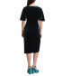 ფოტო #2 პროდუქტის Women's Velvet V-Neck Side-Drape Dress