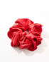 ASOS DESIGN satin scrunchie in red