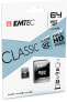 EMTEC Micro SDHC ECMSDM64GXC10CG - 64 GB - MicroSDHC - Class 10 - 20 MB/s - 12 MB/s - Black