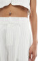 In The Style tailored wide leg trousers co-ord in cream pinstripe