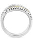 EFFY® Diamond Swirl Crossover Ring (1/5 ct. t.w.) in Sterling Silver & 18k Gold-Plate