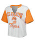 Women's Gray, Orange Distressed Clemson Tigers Dolly Cropped Notch Neck T-shirt