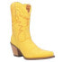 Dingo Y'all Need Dolly Embroidery Pointed Toe Cowboy Womens Yellow Casual Boots