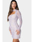Фото #3 товара Women's Long Sleeve Lace Mini Dress