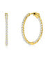 ფოტო #1 პროდუქტის Sterling Silver or Gold Plated Over Sterling Silver 30mm Inside-Outside Round CZ Hoop Earrings