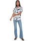 ფოტო #5 პროდუქტის Women's Printed Bungee-Sleeve Shirt