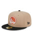 ფოტო #3 პროდუქტის Men's Tan, Black, Burnt Orange Logo 2-Tone 59FIFTY Fitted Hat