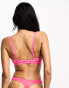 Фото #4 товара Ivory Rose floral lace v front thong in hot pink