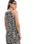 Фото #2 товара JDY plisse tank top co-ord in black & white zebra print