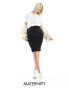 Фото #2 товара Mamalicious Maternity seamless support textured mini skirt in black