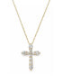 ფოტო #1 პროდუქტის Diamond Cross 16"-18" Pendant Necklace (1/2 ct. t.w.) in 14k White Gold or 14K Gold