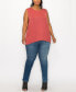 Plus Size Rayon Span Keyhole Button Back Tank Top