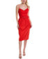 Halston Aryelle Linen-Blend Sheath Dress Women's Red 4