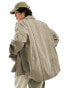 COLLUSION oversized shirt with raw detail in khaki