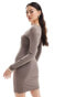 Фото #4 товара ASOS DESIGN sculpting jersey long sleeve twist front mini dress in slate grey