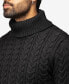 Фото #5 товара Men's Cable Knit Roll Neck Sweater