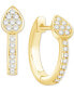 ფოტო #1 პროდუქტის Diamond Teardrop Cluster Small Hoop Earrings (1/5 ct. t.w.) in 10k Gold