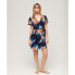 SUPERDRY Printed Wrap Short Sleeve Short Dress