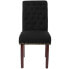 Фото #3 товара Hercules Series Black Fabric Parsons Chair With Rolled Back, Accent Nail Trim And Walnut Finish
