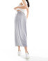 Фото #2 товара Miss Selfridge tailored maxi skirt in grey pinstripe