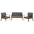 Фото #8 товара Набор стол и 3 кресла Home ESPRIT Коричневый Серый древесина акации 120 x 72 x 75 cm