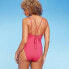 Фото #4 товара Women's Tunneled Plunge One Piece Swimsuit - Shade & Shore Pink M