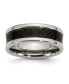 ფოტო #1 პროდუქტის Titanium Black Carbon Fiber Inlay Wedding Band Ring