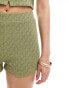 ASOS DESIGN co-ord textured micro shorts in olive